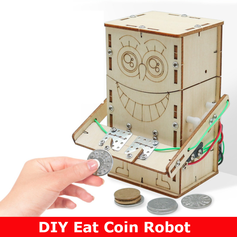 Kids Education Money - Robot koin makan bertenaga listrik kayu