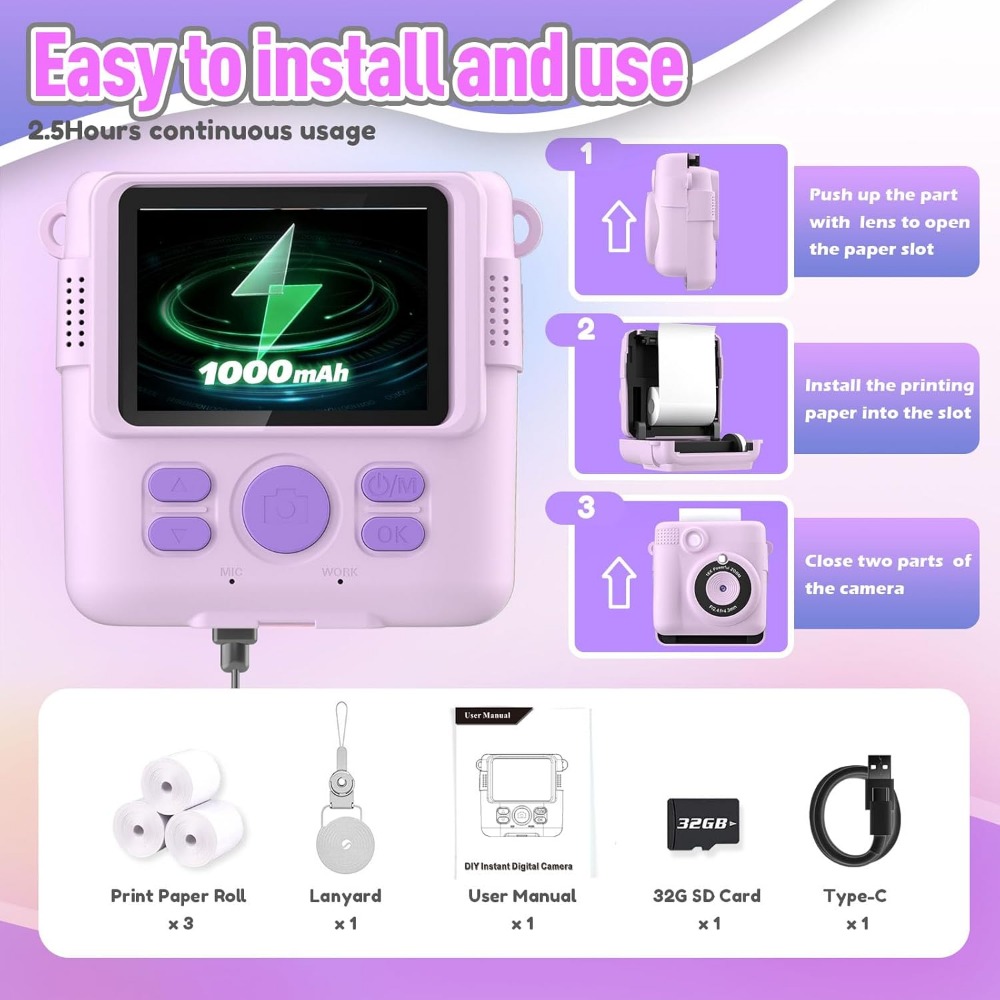 Kamera Cetak Instan untuk Anak - Kids Educational Videos ulasan dan harga