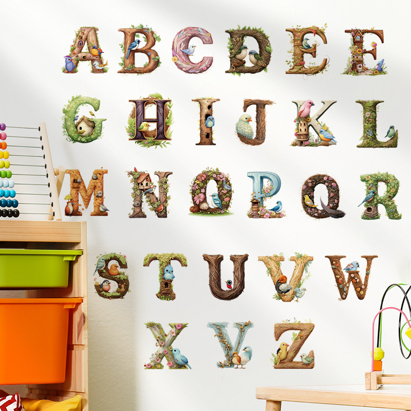 Stiker dinding vinil alfabet l - Abc Kids Early Education ulasan dan harga