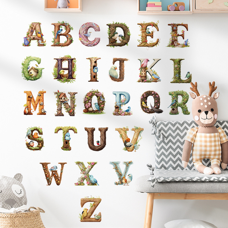 Stiker dinding vinil alfabet l - Abc Kids Early Education ulasan dan harga