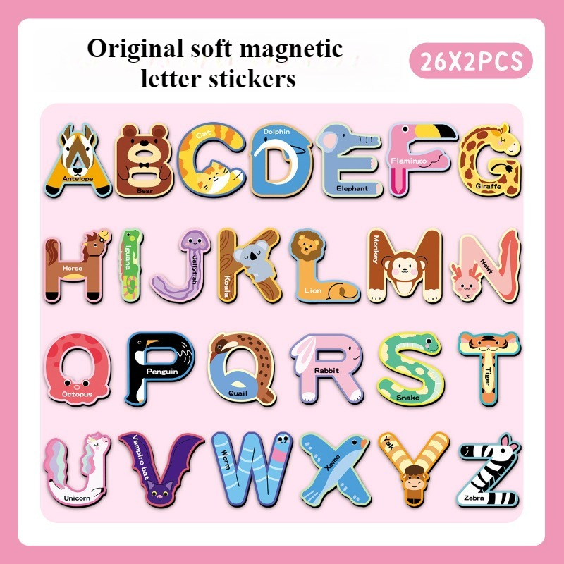 52 Buah Stiker Kulkas Magnetik - Abc Kids Early Education ulasan dan harga
