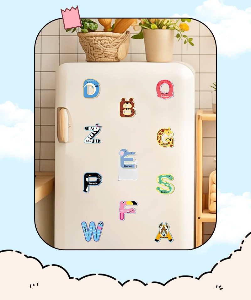 52 Buah Stiker Kulkas Magnetik - Abc Kids Early Education ulasan dan harga